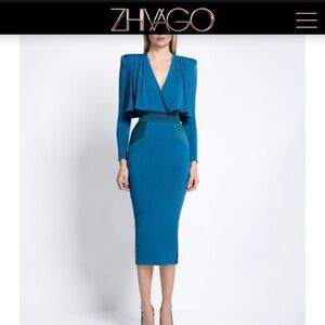 Zhivago The Will Dress Blue Long Sleeve Midi